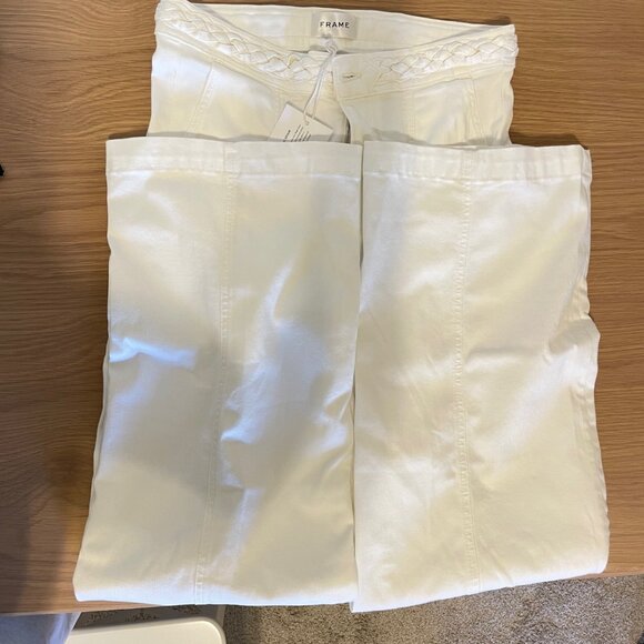 FRAME Braided Waistband Wide Leg Jeans Braided Waistband Wide Leg Jeans Size 29 - Picture 3 of 4
